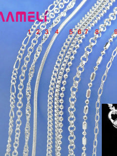 100% Authentic Genuine 925 Sterling Silver Link Chain Necklace with Lobster Clasps fit Men Women Pen