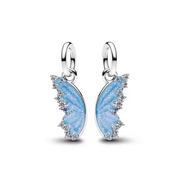 2025 Orecchini a cerchio in cristallo per le donne Orecchini gioielli Farfalla rosa Bule Moon Star Orecchini originali in argento sterling 925 platinumshop