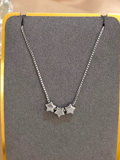 Cute Triple Color Star Beads Necklace for Women Girls Fashion Gold Plated Stainless Steel Charm Necklaces Waterproof Jewelry