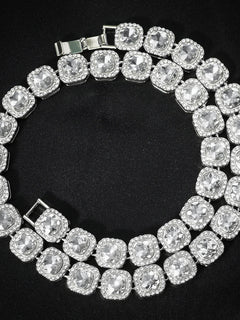 2024 NEW Men Women Hip Hop tennis Chain Necklace 13mm Square CZ Stone Iced Out Bling Cuban Chains Ne