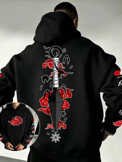 Naruto Akatsuki Kunai Hoodie 2026 New Japanese Anime Fashion Y2K Casual Sportswear Men's Couple Style Hooded Sweatshirt