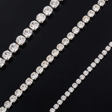 2mm/3mm/4mm Collana a catena in cristallo lucido con zirconi cubici in acciaio inossidabile Colore argento/oro Gioielli da donna Regalo Accessori fai da te PlatiNum