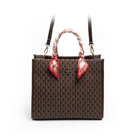 Carolina Herrera Nuova popolare lettera stampata Borsa tote di grande capacità Borsa tote Borsa a tracolla versatile per pendolari da donna