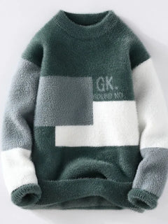 Sweaters men 2025 Winter Letter pattern thick sweater men Student youth sweaters autumn Men's wool pullovers full size S-3XL