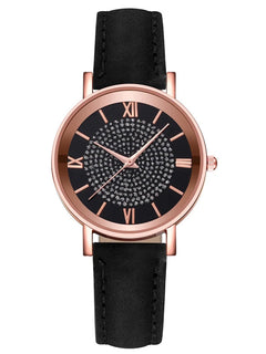 Orologio da donna alla moda con quadrante arabo, cinturino in pelle casual, orologi analogici al quarzo