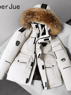 90% White Duck Down Removable Cap Men's Thermal Down Jacket Thick Puffer Jacket Men Coat High Quality Overcoat Winter Parka Men