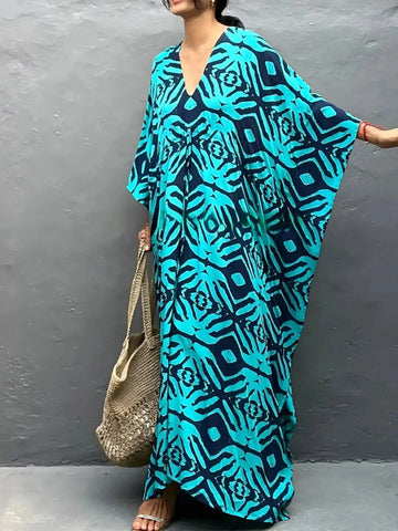 Abiti caftano da donna con scollo a V, costume da bagno estivo, copricostume caftano, abiti da spiaggia maxi taglie forti platinumshop
