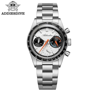 ADDIESDIVE New Quartz Wristwatch Luxury VK63 Chronograph Men Watches BGW9 Luminous Diving 100m Waterproof 316L Stainless Steel