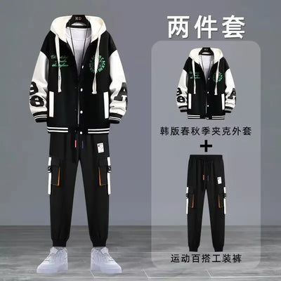 2022 Spring Autumn Men's Sets Print Tracksuit Men 2 Pieces Set Hoodies+Sweatpants Japan Fashion Men Clothing Jogging Sets Men