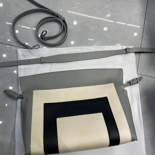 2026 Tote Bag Colorful Leather Splicing Lucky Bag Fashion Ladies Handbag High Quality Shoulder Crossbody Purse Versatile Casual