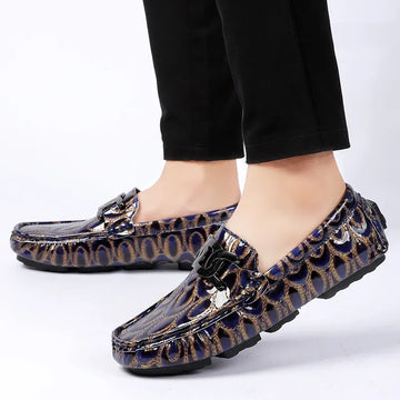 Mocassini da Uomo con Motivi Testurizzati, Calzature Casual Slip-On per Uso Quotidiano, Calzature Resistenti all'Usura e Robuste per Uomo