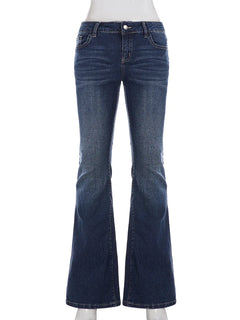 SUCHCUTE Y2k Low-Waist Slim Skinny Jeans Women's Casual Streetwear Denim Pants Vintage Aesthetic 2000s Trousers All match Outfit