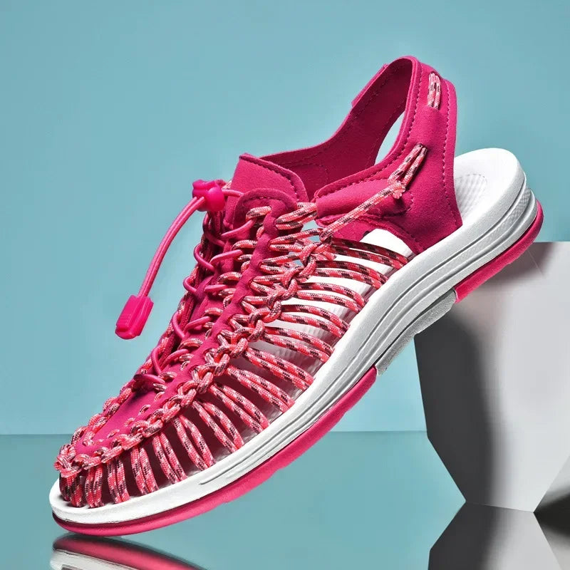 Fashion Men Sandals for Women Slippers Weaving Design Beach Breathable Casual Flat Sandals Outdoor Couples Sandals Size 48