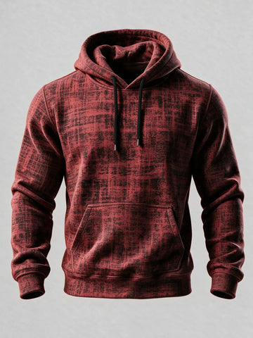 Unisex 3D Printed Hoodie Vintage Rust Texture Block Pullover Long Sleeve Kangaroo Pocket Street Casual Sweatshirt