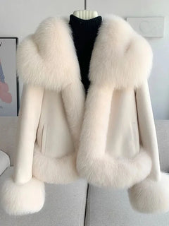 2026 Winter New Faux Fur Jacket Women's Overcoat Fashion Loose Thickened Warm Parker Coat Women's Down Jacket Outwear Casaco