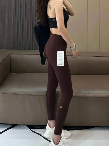 AL Women's High-Waist Airlift Yoga Leggings - Solid Color Tight Workout Pants for Pilates, Exercise & Street Style PlatiNum