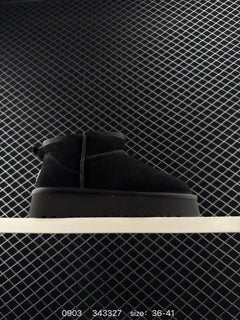 HOE NEW Women's Boots casual shoes low-top leather comfortable warm fashionable height increase wear-resistant soft Size 36-41