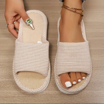 Ciabatte Casual da Donna in Canapa, Pantofole da Casa Primavera Estate, Scarpe da Donna di Lusso Firmate Moda 2026, Ciabatte da Interno con Suola Morbida Eleganti