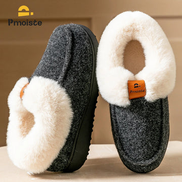 Platform Slippers Women Wedge Memory Foam TPR Non Slip Sole Warm Fuzzy Winter Durable Bedroom Shoes Cozy Comfort