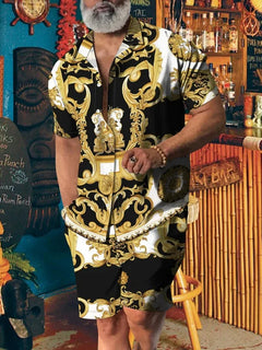 2024 Camicia a maniche corte da uomo ad alto temperamento Pantaloncini in due pezzi Estate Nuova cam