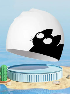 Cuffia da nuoto per bambini Cuffia da nuoto impermeabile in silicone morbido Cuffia da nuoto universale per ragazzi e ragazze simpatico cartone animato Protezione per le orecchie di grandi dimensioni