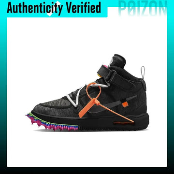 OFF-WHITE X Nike Air Force 1 Skate Shoes Unisex Mid-top Black/Gray/Orange/Pink DO6290-001