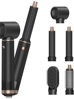 UKLISS 638 5‑In‑1 Hot Air Brush Set, Professional Hair Styling Tools, Multi‑Function Hair Dryer Curling Iron Straightener Kit For Curling, Drying, Straightening, Smoothing And Fluffy Hairstyle, For Home Professional Use