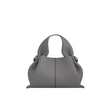 Borsa cabas minimalista con cuciture centrali, corpo morbido plissettato, borsa convertibile a tracolla adatta per abiti casual