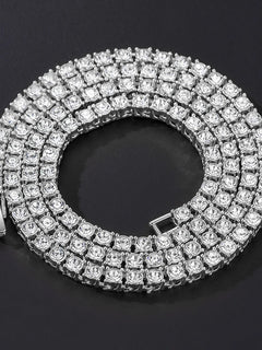 Classical 4MM Tennis Chain Iced Out Bracelet Necklace Men Fashion Hip Hop Jewelry Women 8/16/18/20/24inch Choker Punk Party Gift