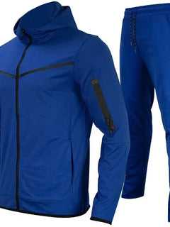Men's Sports Coat Men's Spring and Autumn New European Size Sportswear Pants Hoodie Hooded Casual Set Tracksuit Men