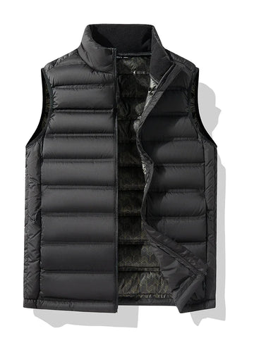 90%White Duck Down Winter Couple Vest Sleeveless Puffer Jacket Graphene Liner Stand Collar Warm Down Gilet Coats Big Size 8XL