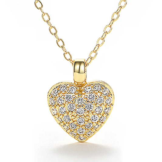 CAOSHI Collana con ciondolo dal design classico a forma di cuore per donna, temperamento, colore oro, regalo di gioielli per anniversario di fidanzamento femminile