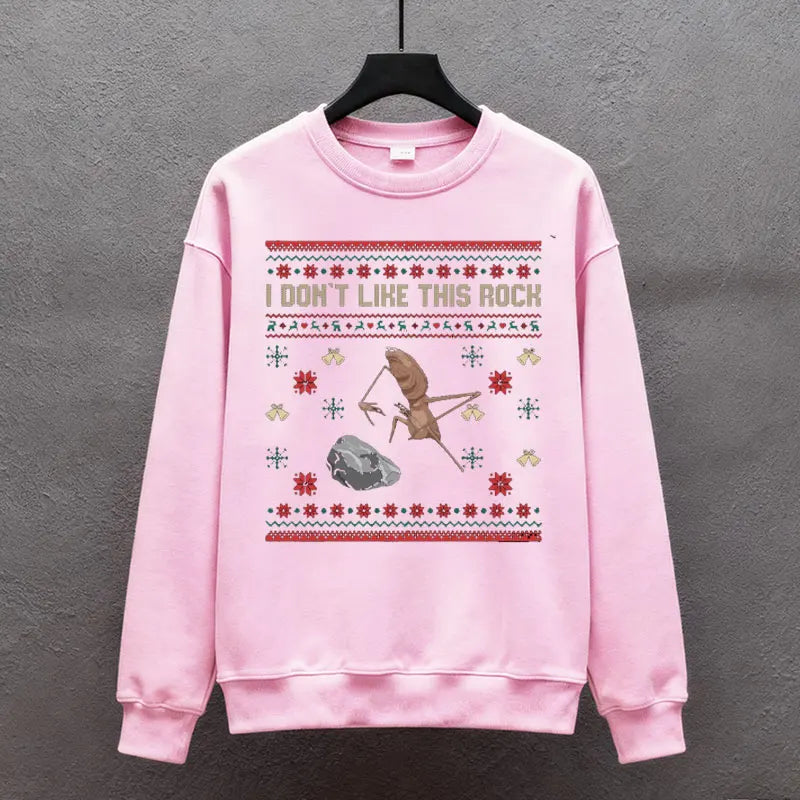 Marcus The Worm Sweatshirt I Don't Like This Rock Sweatshirts Funny Meme Brain Rot Kawaii Clothes Winter Clothes Women Christmas