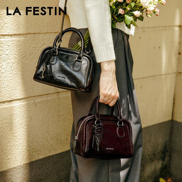 LA FESTIN Original Brand Handbag Women Popular Shoulder Bag Designer Boston Bag Luxury Bag Square Bag Lady Crossbody Bag