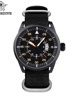 ADDIESDIVE 44mm Men's Fashion Quartz Watch 50m Waterproof Luminous Watch Large Dial High Quality Nylon Strap Men's Analog Watch