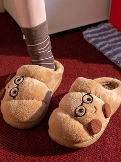 Plush Cotton Slippers Women Winter Indoor Home Shoes Anti-slip Thick Warm Cotton Shoes Cartoon Slippers Soft Comfortable Slipper