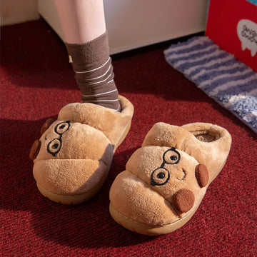 Plush Cotton Slippers Women Winter Indoor Home Shoes Anti-slip Thick Warm Cotton Shoes Cartoon Slippers Soft Comfortable Slipper