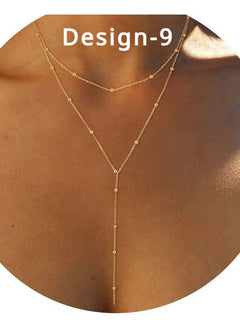 Lariat Gold Necklace for Women Teen Girls Mom, Dainty Long Necklace 14k Gold Plated STAINLESS STEEL Y-Shaped Pendant Necklaces