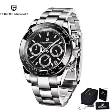 PAGANI DESIGN V2 Orologio da uomo al quarzo con movimento VK63, vetro zaffiro, acciaio inossidabile, impermeabile fino a 100 m, orologio sportivo da uomo PD1644