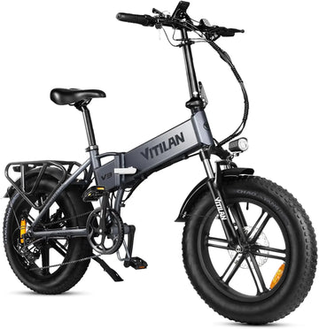 Bicicletta Elettrica Vitilan V3 con Motore da 750W, Ebike 48V13AH, Pneumatici Fat da 20*4 Pollici per Città e Montagna