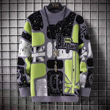 Men's fashion pullovers 2025 men winter Sweaters mens warm sweater O-neck custom pattern men sweaters autumn men size M-3XL