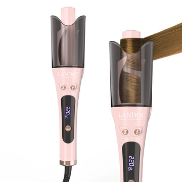 Automatic Rotating Hair Curler for Women 1" Anti-Tangle Dual Voltage | Ionic Ceramic, Salon Curls & Waves, Anti-Scald, Portable Lightweight, Home & Travel, 8 Temps 300-430°F for All Hair Types