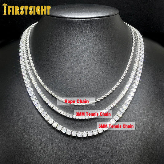 New Iced Out Bling Flower Cross collana per donna uomo Color argento Prong Setting Cubic Zirconia Rose Charm gioielli Hip Hop