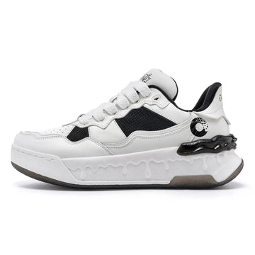 Scarpe da Corsa ONEMIX per Uomo, Tendenza Autunno Inverno, Morbide ed Elastiche con Assorbimento degli Urti, Tomaia in Pelle, Suola Spessa, Stile Sportivo Casual PlatiNum