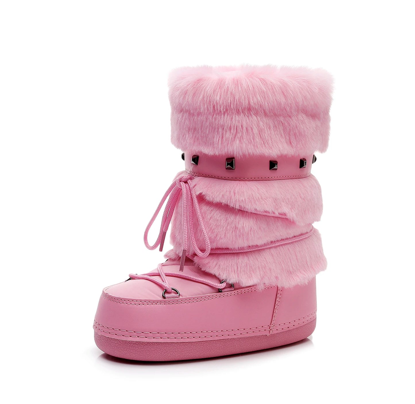 Women's Furry Boots New Warm Skiing Winter Boots Women Space Boots Trendy Ladies Winter Shoes Non-slip Girls Snow Boots