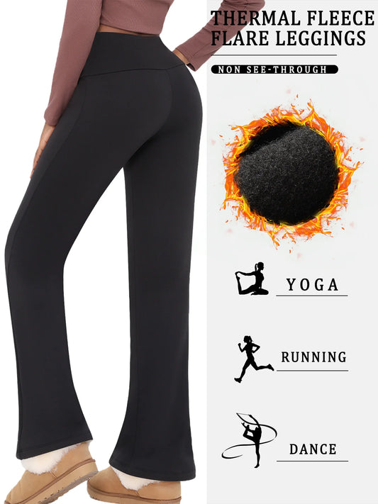 5 Pack High Waisted Fleece lining Flare Leggings for Women - Super Soft Pants with Tummy Control, Perfect for Yoga Practice