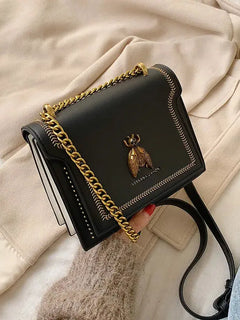 CGCBAG Luxury Brand Women Handbag 2024 New Retro Bee Female Shoulder Bag Simple High Quality Leather Designer Crossbody Bags
