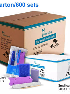 600 Sets/Carton Disposable 5Pcs Pedicure Sets Nail Art Sanding Sandpaper Wooden Nail File Kits Tools Set