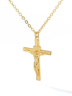 Christian Jesus Cross Necklace For Women Men Stainless Steel Chains Choker Religion Cross Pendants Jewelry Prayer Baptism Gifts
