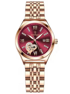 POEDAGAR Orologi di lusso da donna Orologio da donna impermeabile con data luminosa in acciaio inossidabile Orologio da polso da donna al quarzo alla moda elegante